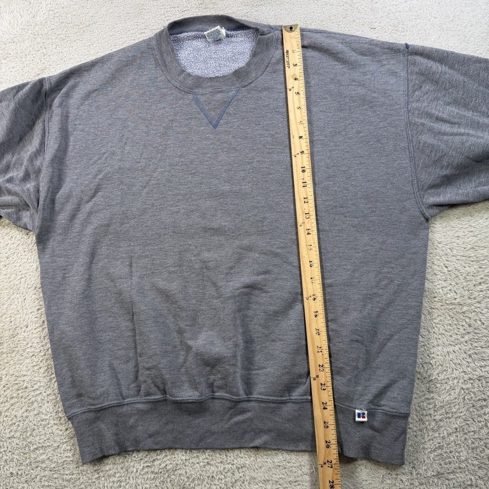 Vintage Russell Athletic Sweatshirt Men XL Grey Fleece 90s Y2K Pullover Crewneck - Picture 6 of 8